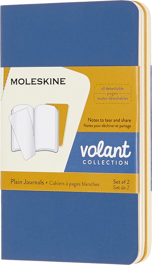 Blank notesbøger Moleskine Volant XS blå og gul 2 stk.