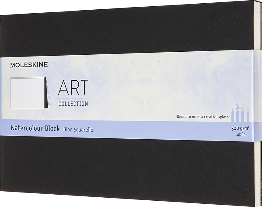 Blok na akvarely Moleskine Watercolour 300 g/m² L 20 strán čierny