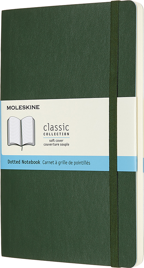 Bodkovaný zápisník Moleskine Classic mäkká väzba L 192 strán lesná zelená