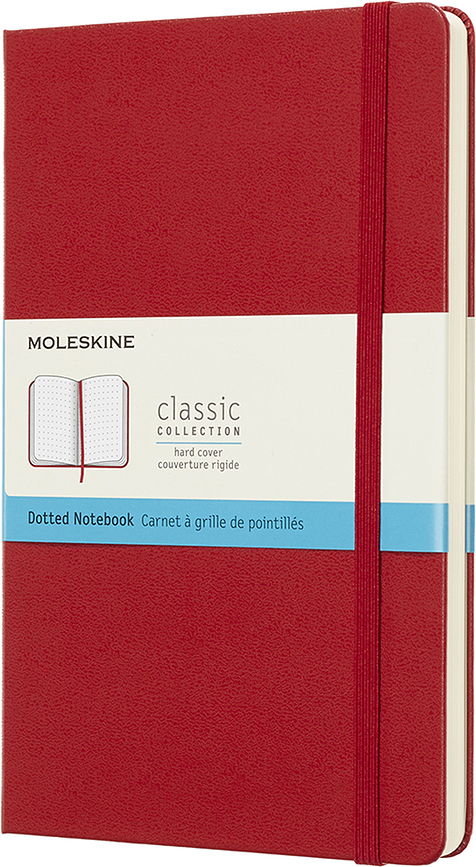 Bodkovaný zápisník Moleskine Classic tvrdá väzba L 240 strán červený