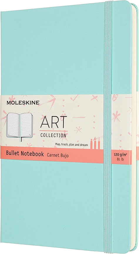 Caiet cu puncte Moleskine Art Bullet L acvamarin copertă tare