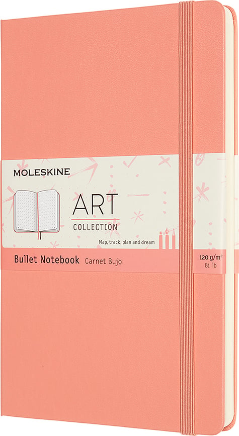 Caiet cu puncte Moleskine Art Bullet L roșu coral copertă tare