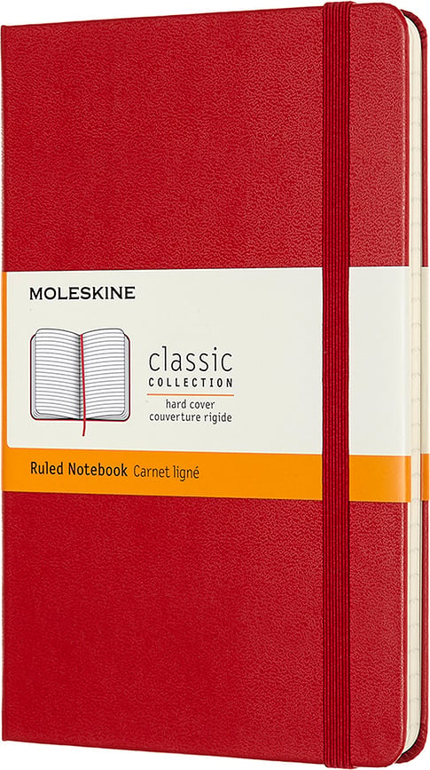 Caiet dictando Moleskine Classic M 208 pagini roșu copertă tare
