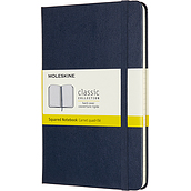 Carnet Moleskine Classic M 208 pagini de culoarea safirului în carouri copertă tare
