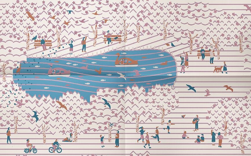 Cuaderno a rayas Moleskine Sakura, edición limitada, Talla L, en caja de regalo