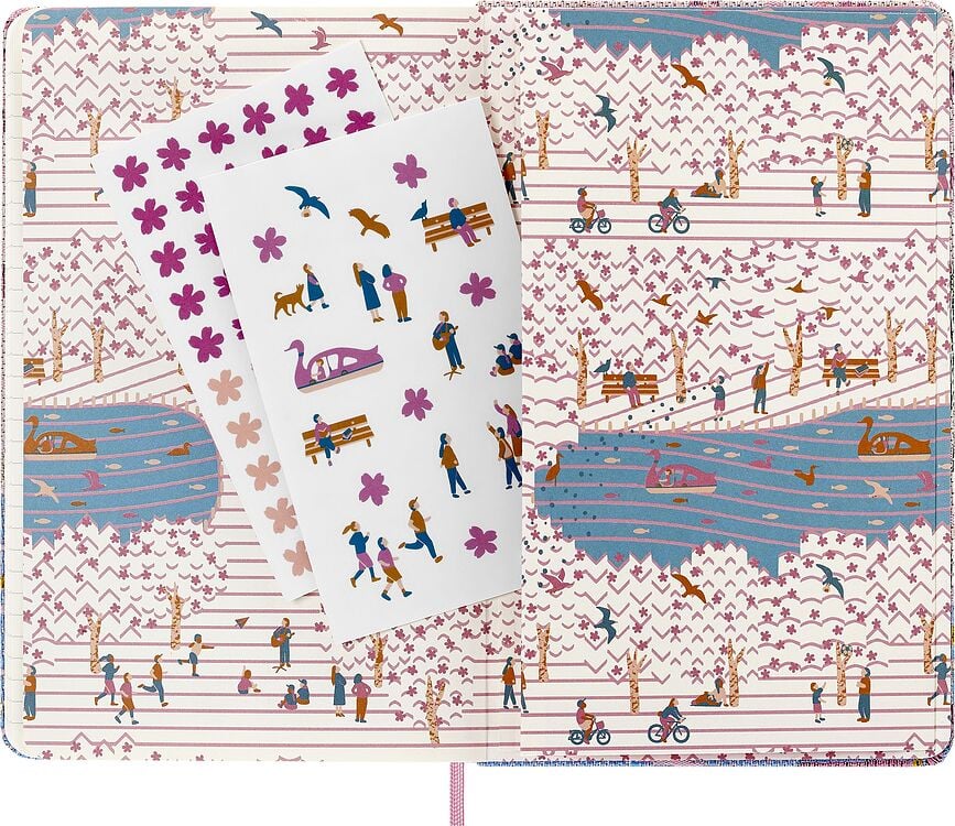 Cuaderno a rayas Moleskine Sakura, edición limitada, Talla L, en caja de regalo