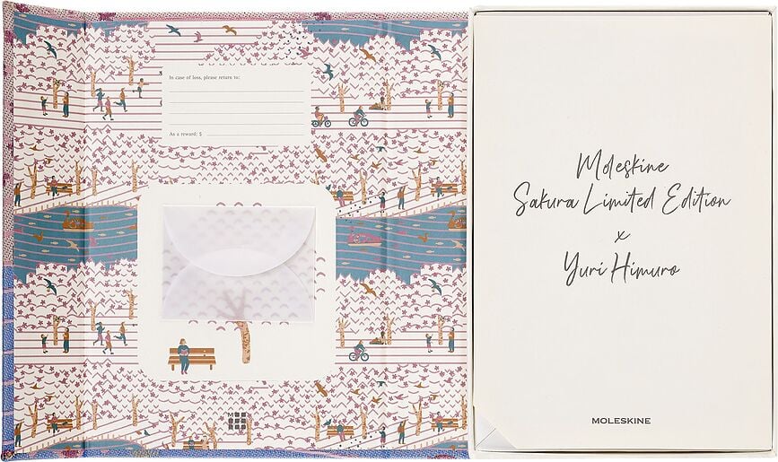 Cuaderno a rayas Moleskine Sakura, edición limitada, Talla L, en caja de regalo
