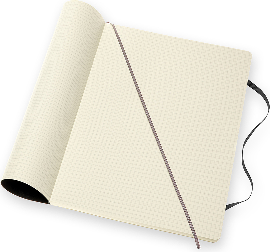 Cuaderno cuadriculado Moleskine Classic, A4, 192 páginas, negro, de tapa blanda