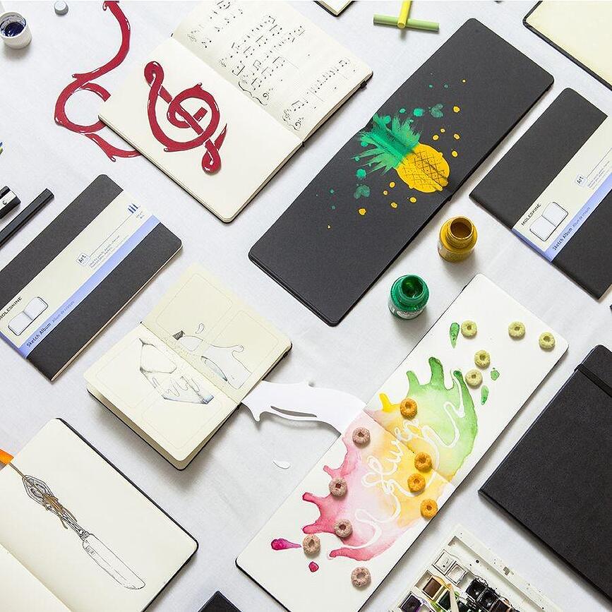 Cuaderno de Bocetos de tapa dura Moleskine P, negro