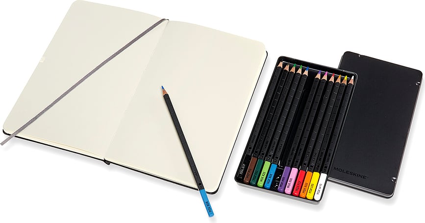 Cuaderno de Dibujo Moleskine L, 165 g/m², con set de 2 lápices