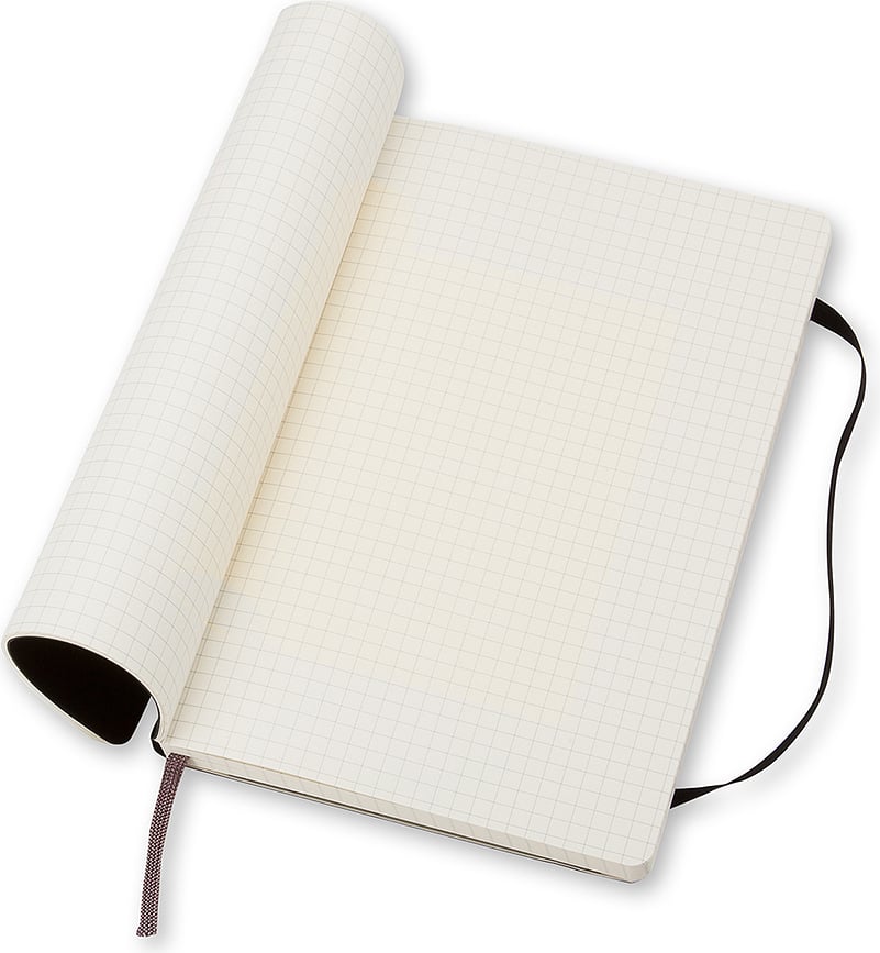 Cuaderno cuadriculado Moleskine P, negro, tapa blanda