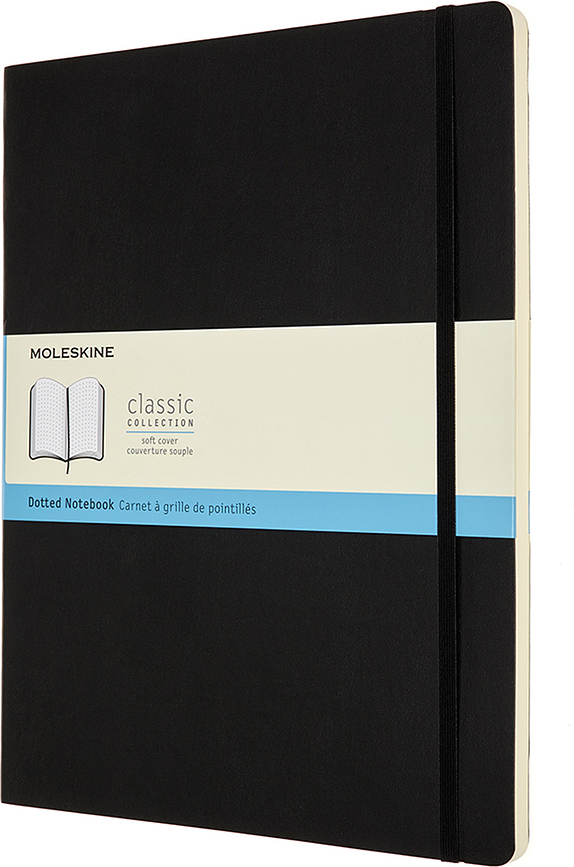 Cuaderno de tapa blanda punteado Moleskine Classic XXL, 192 páginas, negro