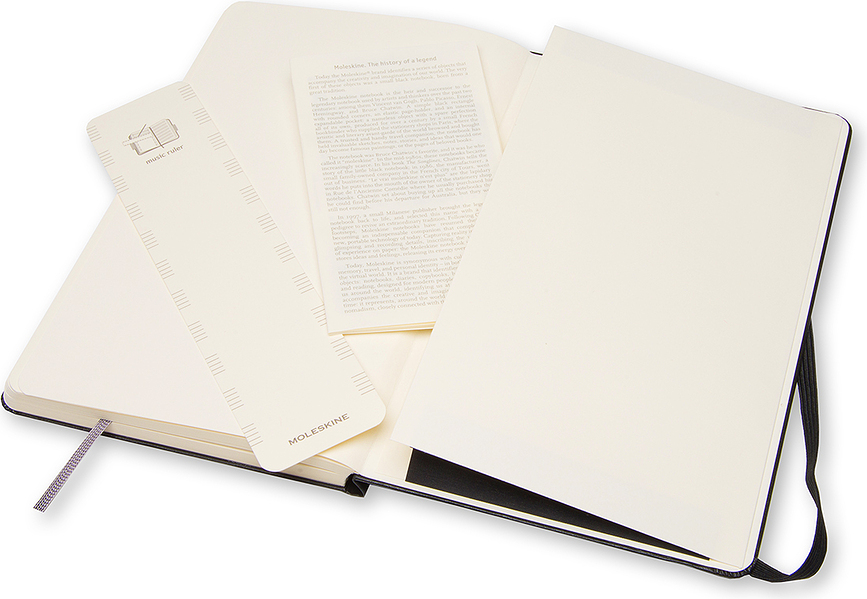 Cuaderno de tapa dura Moleskine Art Music L, 192 páginas, pautado con pentagrama