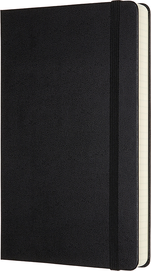 Cuaderno de tapa dura Moleskine Classic, cuadriculado, 400 páginas, negro, Talla L