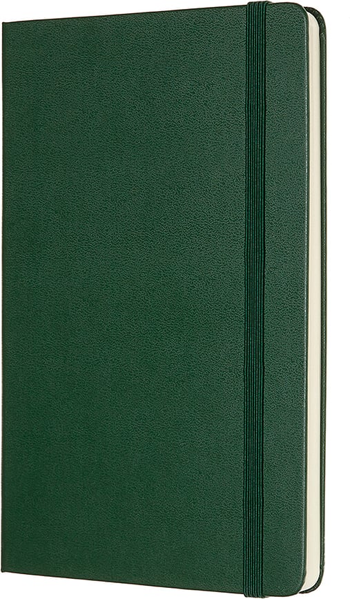 Cuaderno de tapa dura Moleskine Classic, tamaño L, 240 páginas, liso, verde bosque