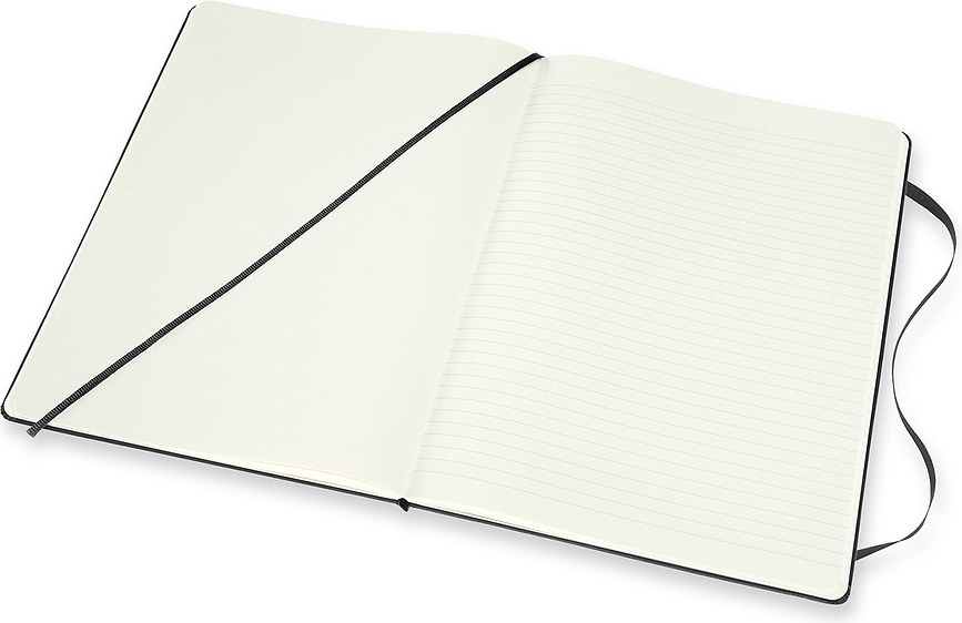 Cuaderno de tapa dura Moleskine XL, 192 páginas, negro, liso y rayado