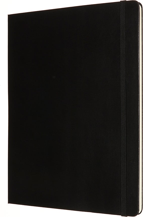Cuaderno de tapa dura Moleskine XL, 192 páginas, negro, liso y rayado
