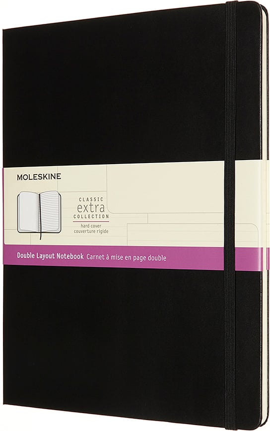 Cuaderno de tapa dura Moleskine XL, 192 páginas, negro, liso y rayado