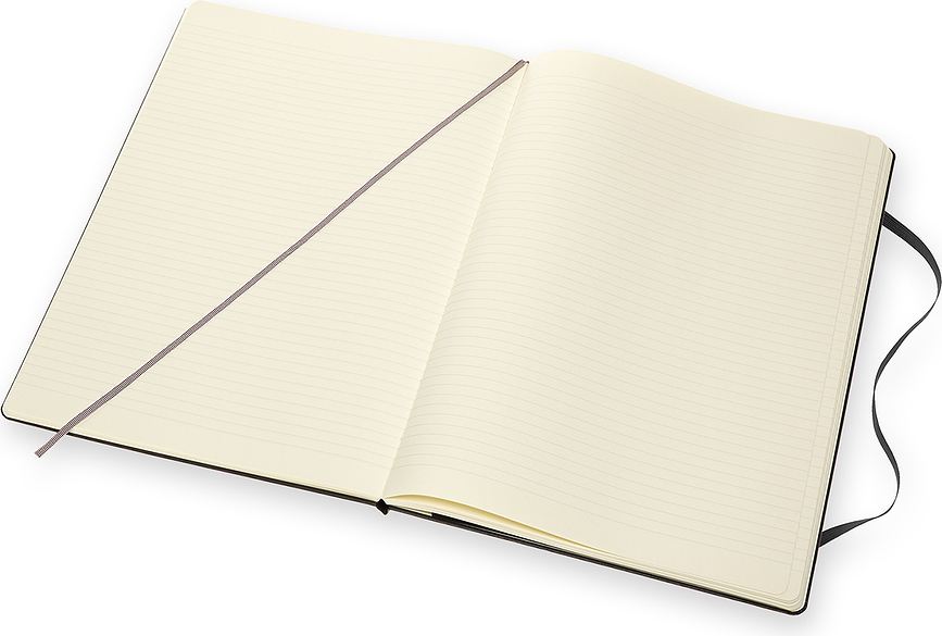 Cuaderno de tapa dura rayado Moleskine Classic, A4, 192 páginas, negro