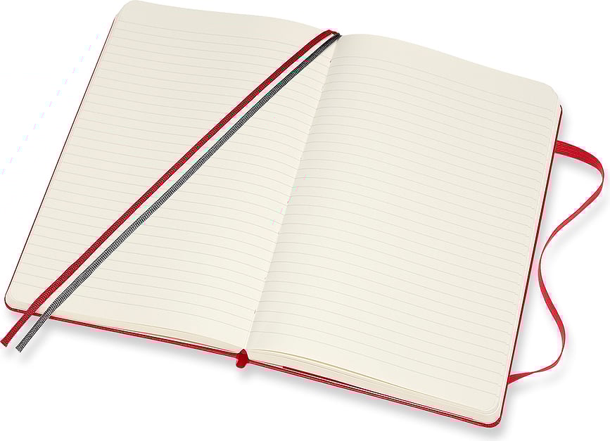 Cuaderno rayado de tapa dura Moleskine Classic L, 400 páginas, rojo