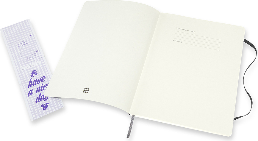 Cuaderno Moleskine XL de tapa blanda, 192 páginas, negro, liso y a rayas
