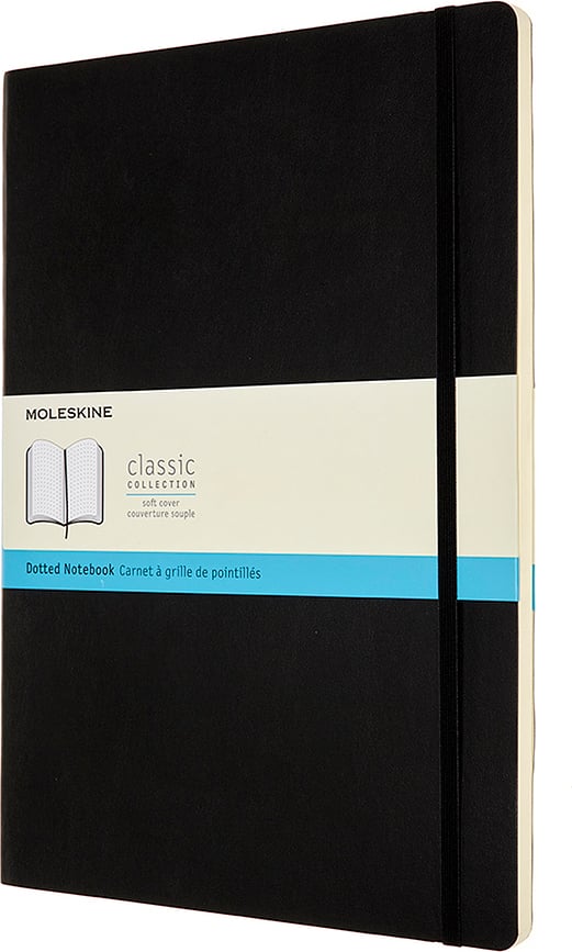Cuaderno punteado Moleskine Classic, A4, 192 páginas, negro, tapa blanda