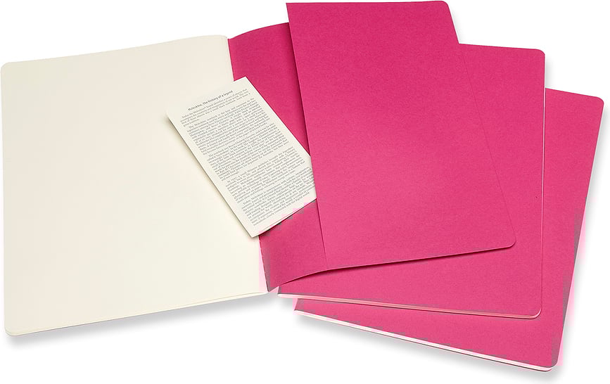 Cuadernos de páginas lisas Moleskine Cahier Journals XL, negros, Pack de 3 unidades