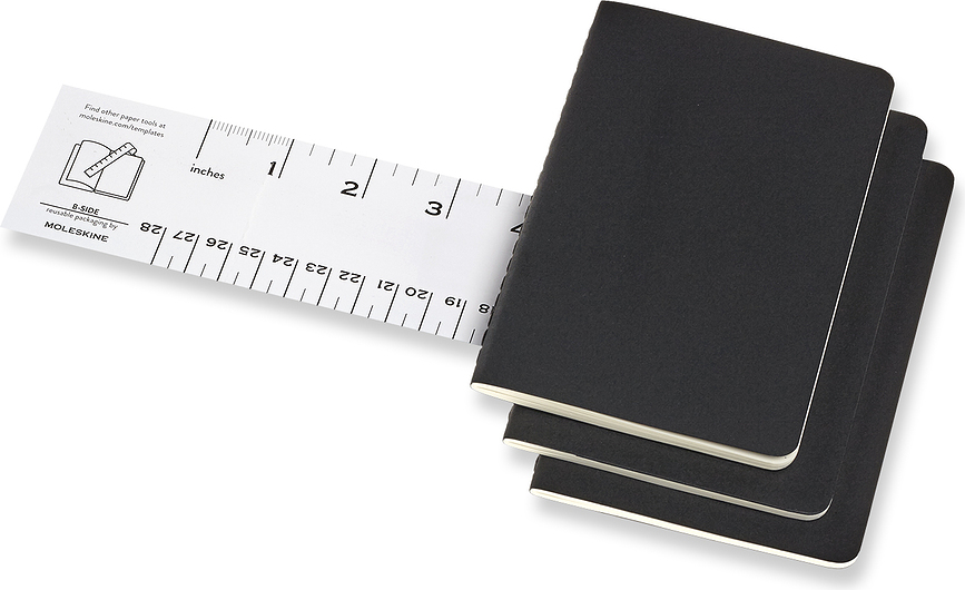 Cuadernos de puntos Moleskine Cahier Journals P, negros, Pack de 3 unidades