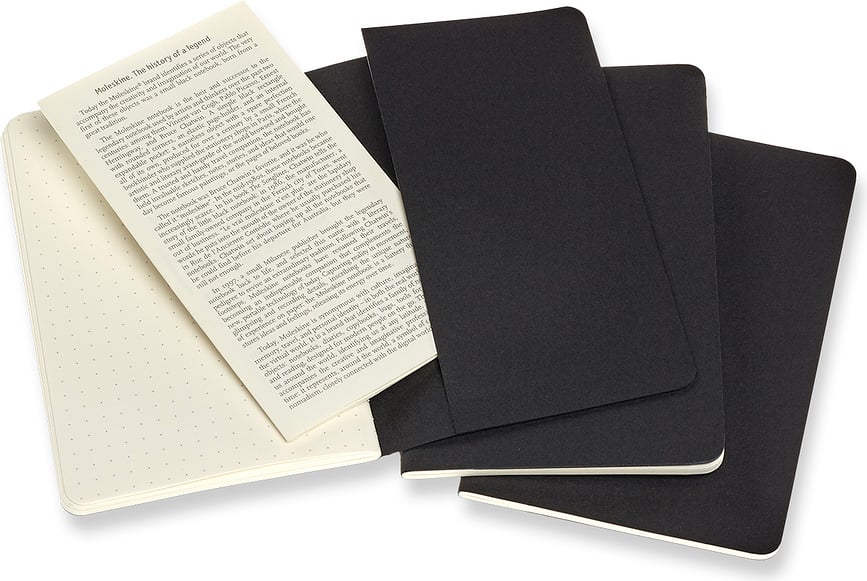 Cuadernos de puntos Moleskine Cahier Journals P, negros, Pack de 3 unidades