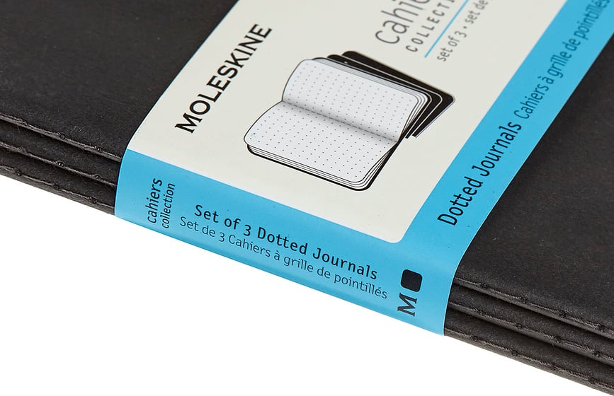 Cuadernos de puntos Moleskine Cahier Journals P, negros, Pack de 3 unidades