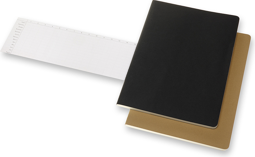 Cuadernos de tapa blanda Moleskine Subject Cahier, A4, 160 páginas, negro y rojo, Pack de 2 unidades