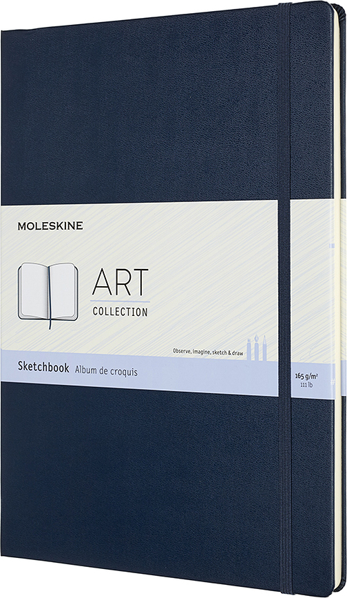 Eskizų knygelė Moleskine 165 g/m² su kietu viršeliu safyro A4 96 puslapiai