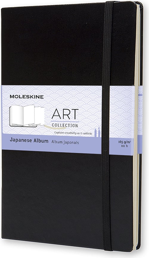 Eskizų knygelė Moleskine Art Japanese Album 165 g/m² su kietu viršeliu juodos spalvos