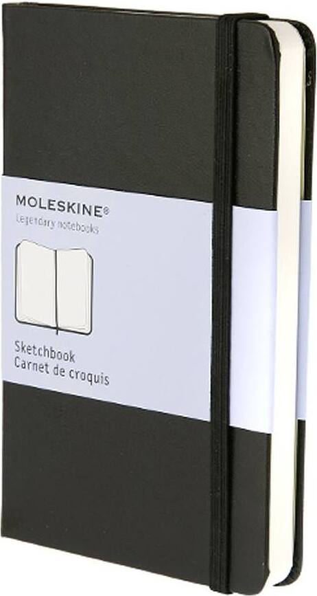 Eskizų knygelė Moleskine su kietu viršeliu juodos spalvos P