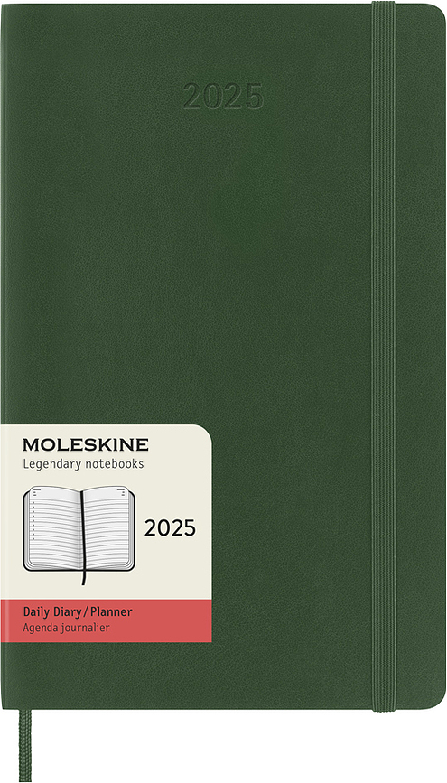 Kalendár Moleskine 2025 12M denný mäkká väzba L zelený