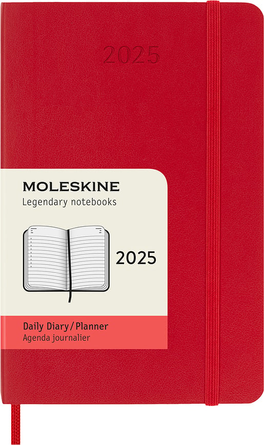 Kalendár Moleskine 2025 12M denný mäkká väzba P červený