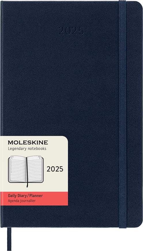 Kalendár Moleskine 2025 12M denný tvrdá väzba L tmavomodrý