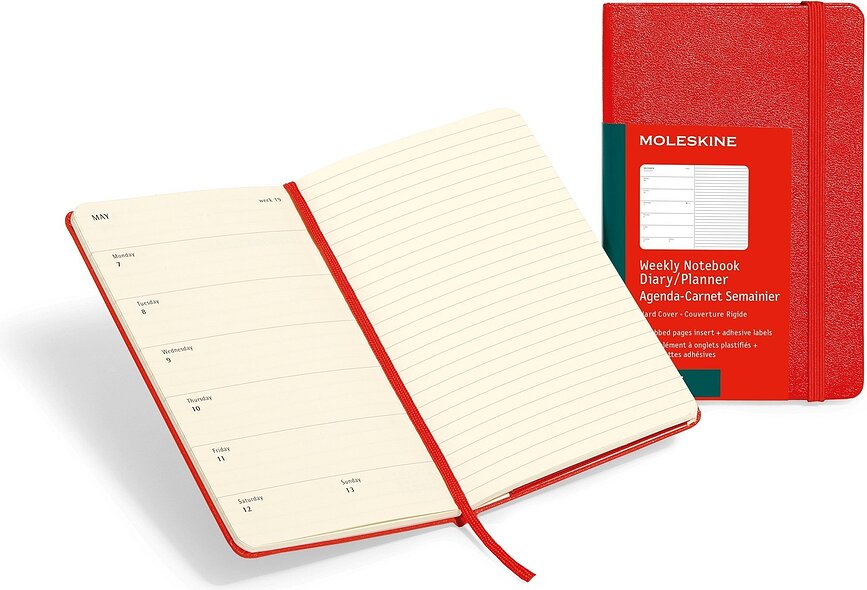 Kalendarz Moleskine 2015 12M tygodniowy czerwona twarda oprawa