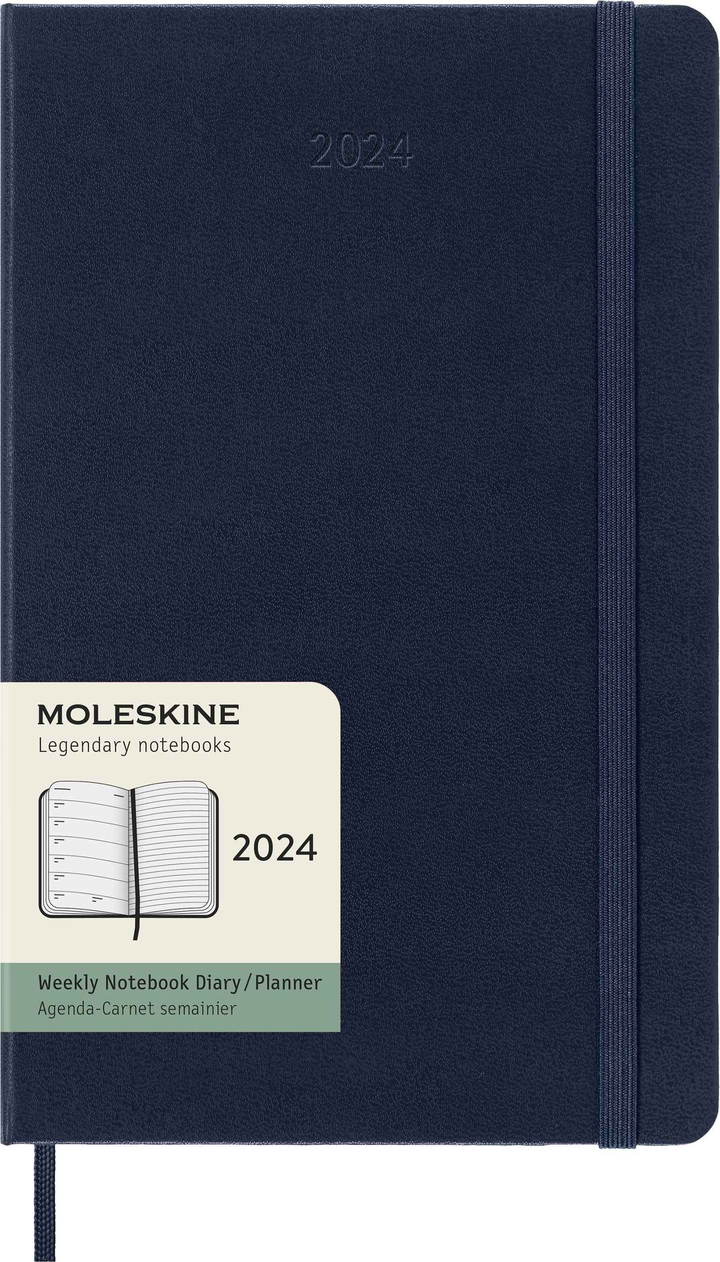 Kalendorius Moleskine 2024 12M savaitinis kietu viršeliu tamsiai