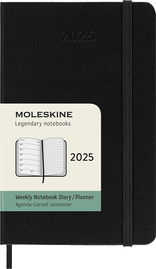 Kalendorius Moleskine 2025 12M savaitinis su kietu viršeliu P