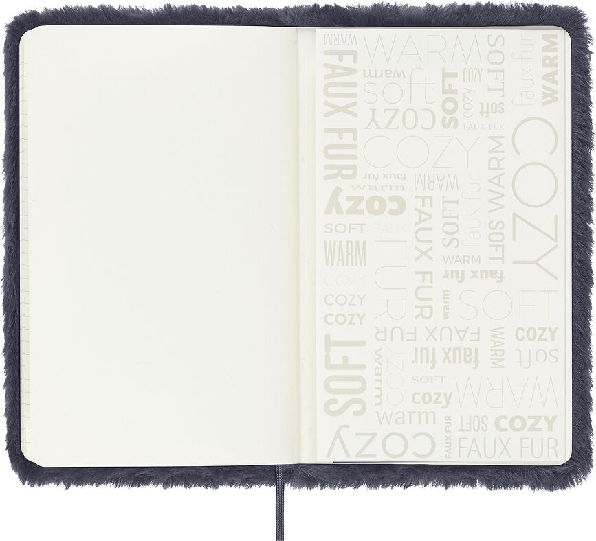 Cuaderno rayado Moleskine L, crema, peludo, en caja de regalo