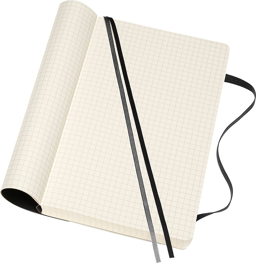 Libreta cuadriculada Moleskine Classic L, 400 páginas, tapa blanda, negra
