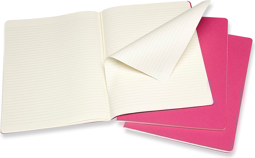 Cuadernos Moleskine Cahier Journals XL, a rayas, negros, Pack de 3