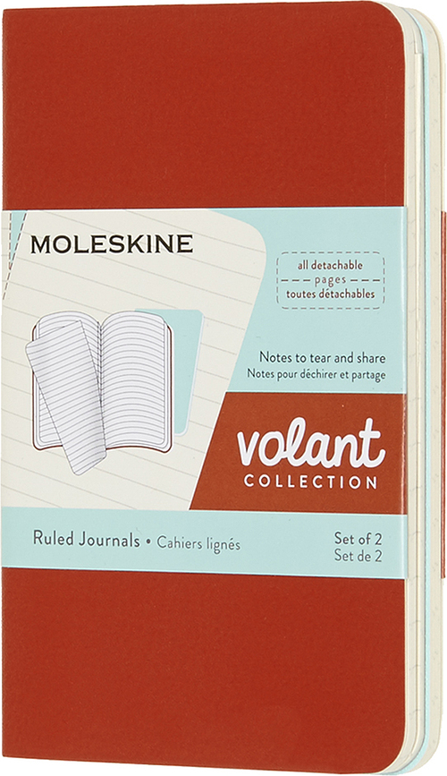 Linajkové zápisníky Moleskine Volant XS oranžový a modrý 2 ks