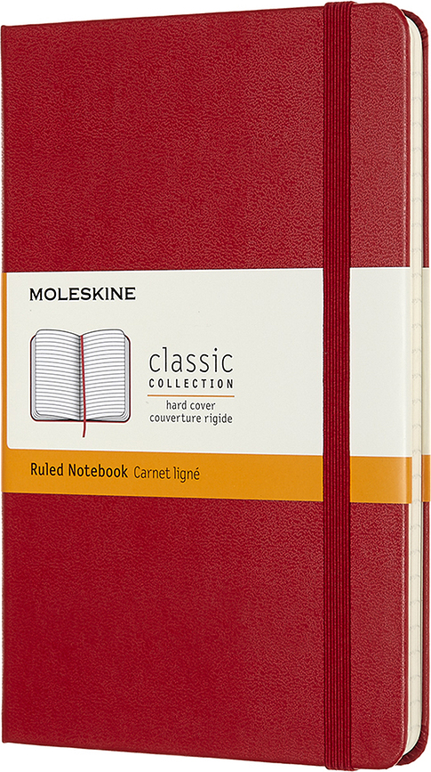 Linajkový zápisník Moleskine Classic tvrdá väzba M 208 strán červený