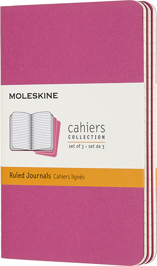 Linjerede notesbøger Moleskine Cahier Journals P lyserød 3 stk.