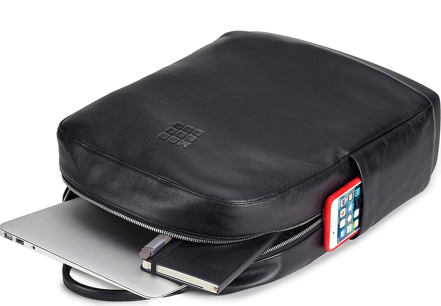 Mochila para Portátil de piel Classic, azul zafiro