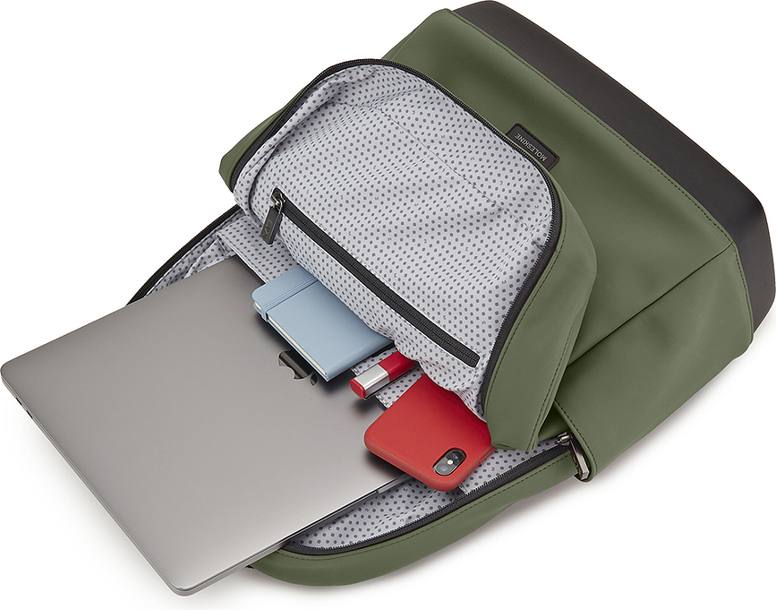 Mochila Soft Touch, impermeable, verde