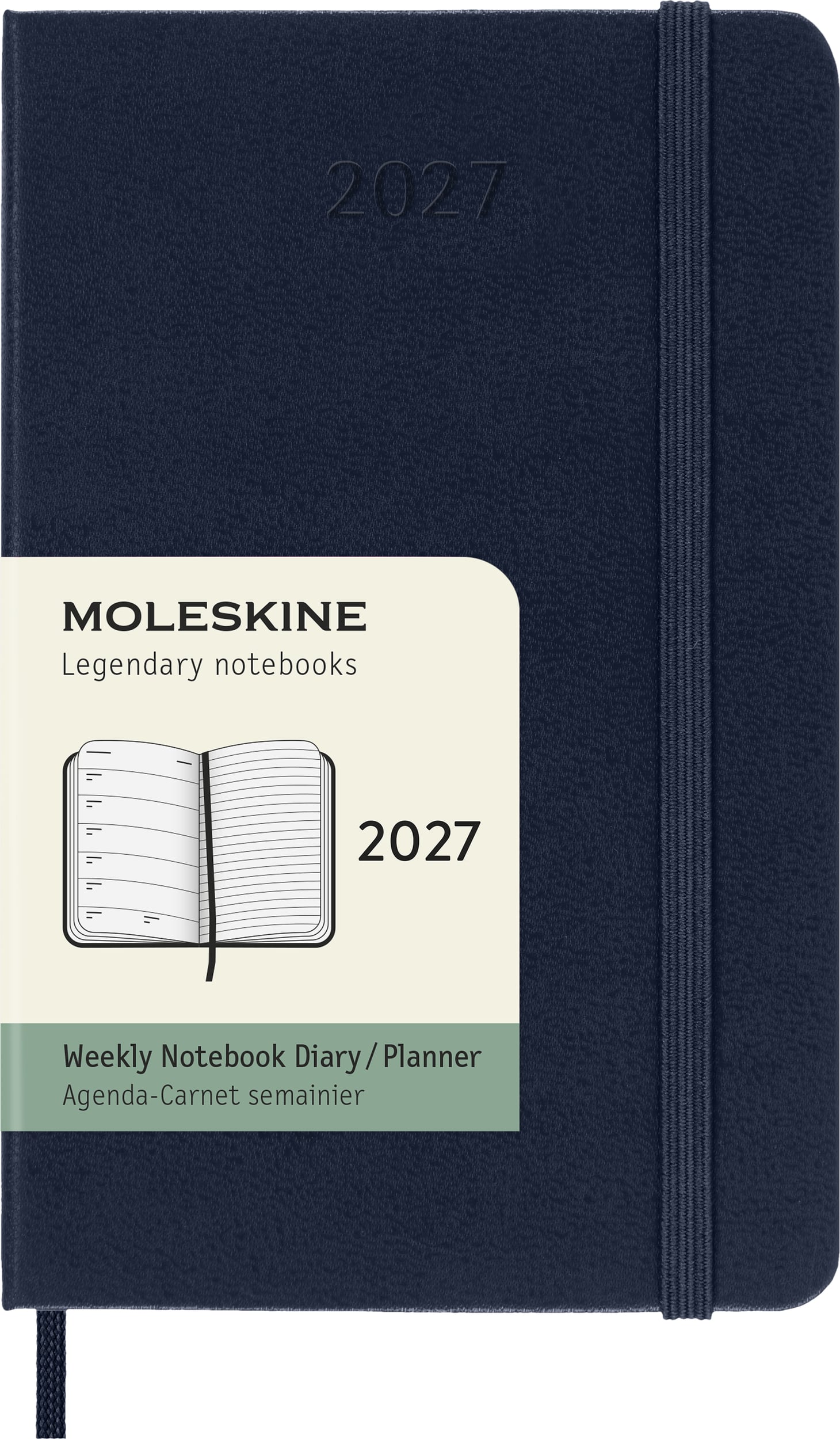 Moleskine 12M P Wochenkalender mit Notizbuch 2027 Hardcover, dunkelblau