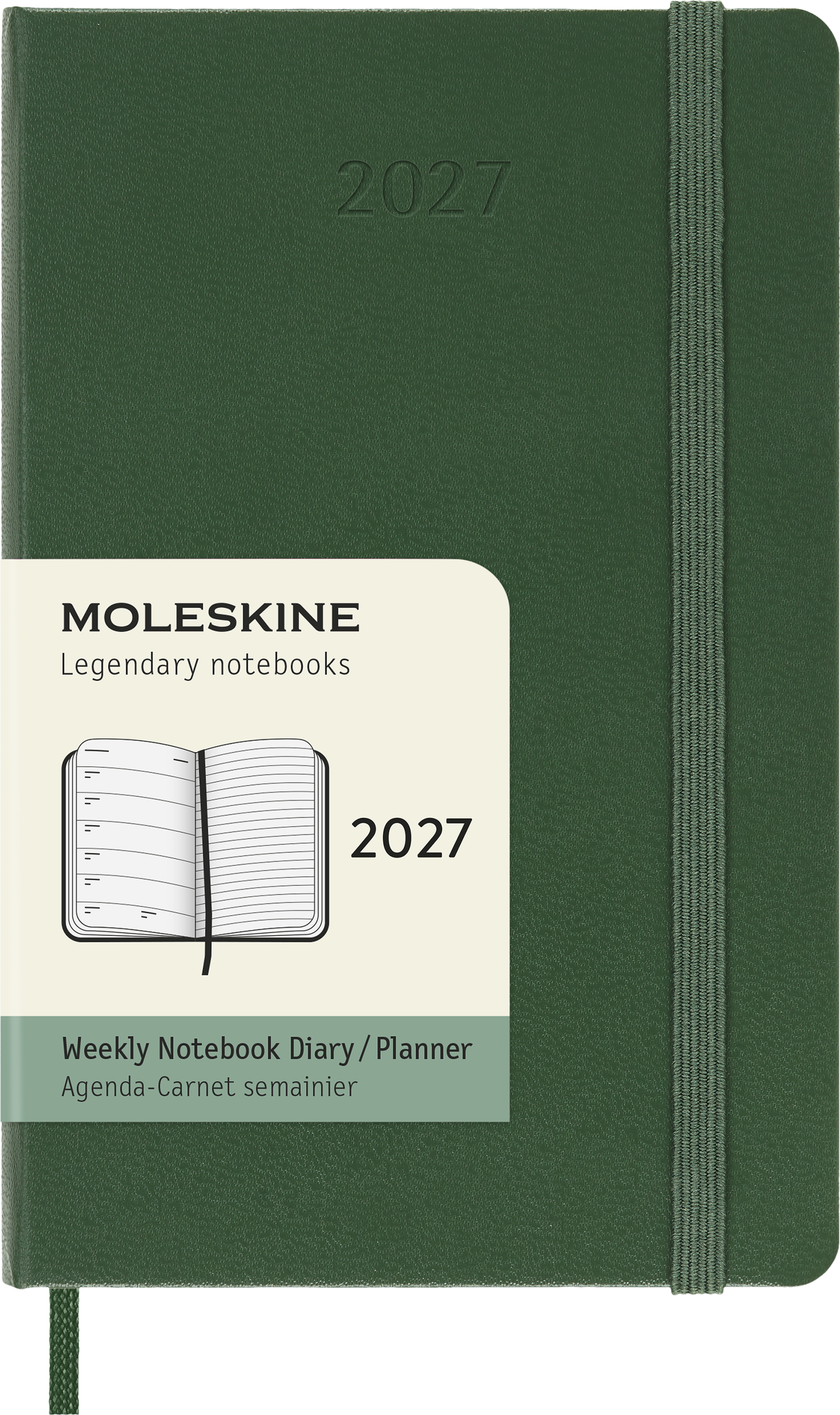 Moleskine 12M P Wochenkalender mit Notizbuch 2027 Hardcover, grün